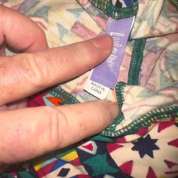 Lularoe TC retro geometric leggings . OG designer Patrick quality & fit. - Picture 3 of 5